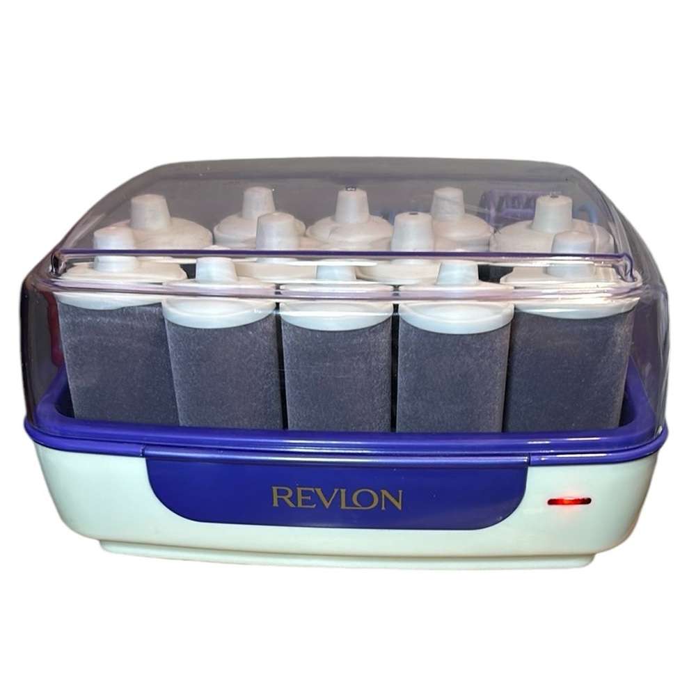Revlon RV-258 Curling Set 12‎ Flocked Cool Touch Hot Rollers With Clips